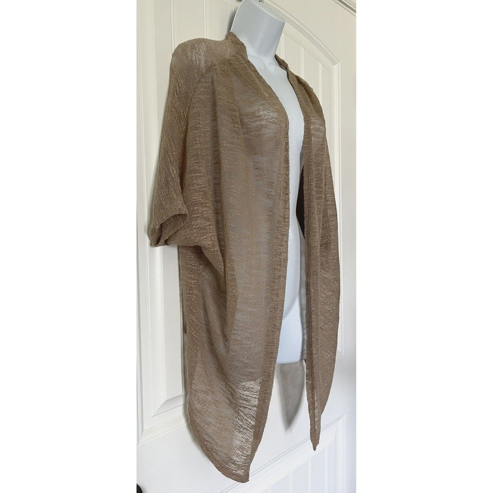 Heart Hips Women's Cardigan Brown S Small Short Sleeve Lightweight Breathable - Picture 2 of 7